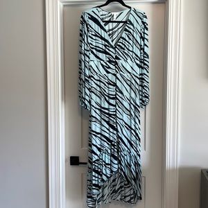 Leith blue/black print dress